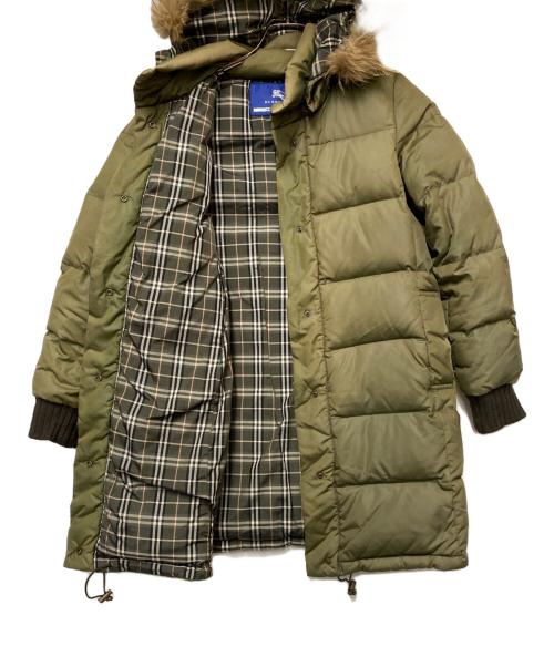 BURBERRY BLUE LABEL（バーバリーロンドンブルーレーベル）BURBERRY BLUE LABEL (バーバリーロンドンブルーレーベル) ダウンコート カーキ サイズ:36の古着・服飾アイテム