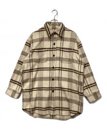 UNGRID（アングリッド）の古着「シャギーチェックルーズシャツジャケット」｜ベージュ