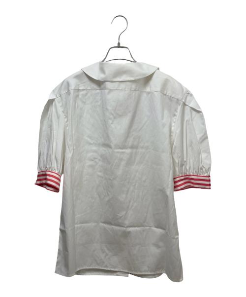 CHANEL（シャネル）CHANEL (シャネル) ココマーク ストライプ シャツブラウス ホワイト×ピンク サイズ:38の古着・服飾アイテム