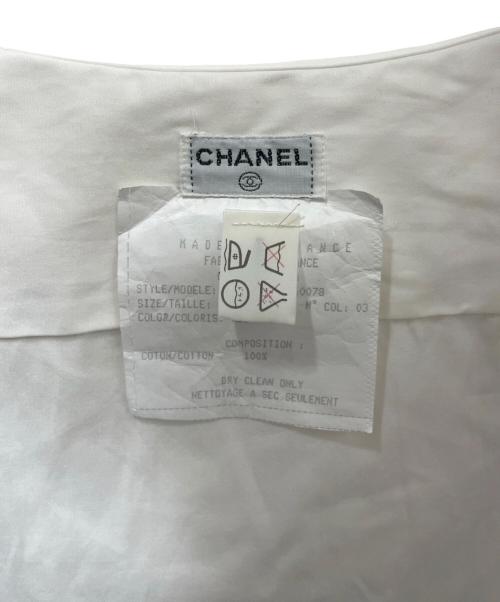 CHANEL（シャネル）CHANEL (シャネル) ココマーク ストライプ シャツブラウス ホワイト×ピンク サイズ:38の古着・服飾アイテム