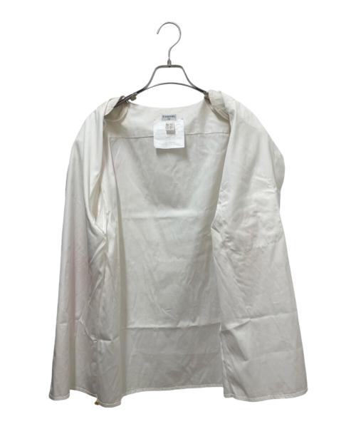 CHANEL（シャネル）CHANEL (シャネル) ココマーク ストライプ シャツブラウス ホワイト×ピンク サイズ:38の古着・服飾アイテム