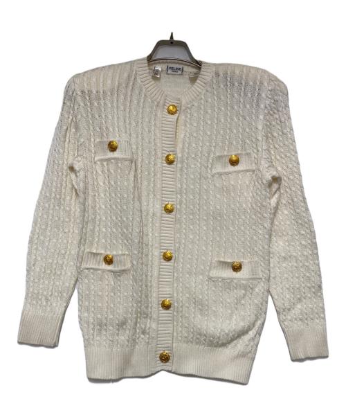 CELINE（セリーヌ）CELINE (セリーヌ) カーディガン ホワイト サイズ:38 未使用品の古着・服飾アイテム