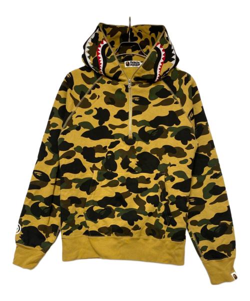 A BATHING APE（ア ベイシング エイプ）A BATHING APE (ア ベイシング エイプ) ハーフジップパーカー イエロー×グリーン サイズ:Lの古着・服飾アイテム