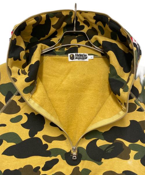 A BATHING APE（ア ベイシング エイプ）A BATHING APE (ア ベイシング エイプ) ハーフジップパーカー イエロー×グリーン サイズ:Lの古着・服飾アイテム