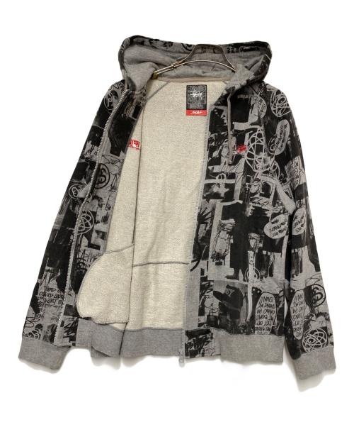 stussy（ステューシー）stussy (ステューシー) FUTURA LABORATORIES (フューチュラ ラボラトリーズ) ジップパーカー グレー サイズ:Mの古着・服飾アイテム