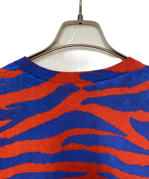 stussy（ステューシー）stussy (ステューシー) ニットベスト オレンジ×ブルー サイズ:Lの古着・服飾アイテム