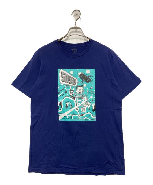 stussy（ステューシー）stussy (ステューシー) stussy　半袖Tシャツ ネイビー サイズ:Mの古着・服飾アイテム