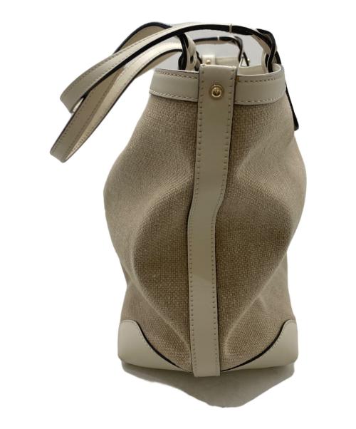 GUCCI（グッチ）GUCCI (グッチ) トートバッグ ベージュ×ホワイトの古着・服飾アイテム