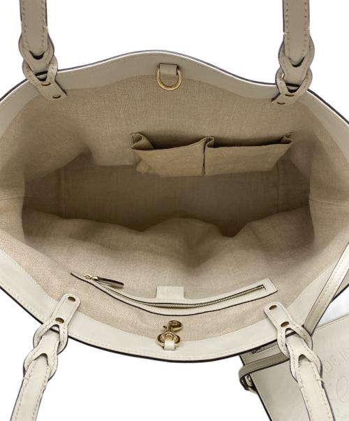 GUCCI（グッチ）GUCCI (グッチ) トートバッグ ベージュ×ホワイトの古着・服飾アイテム