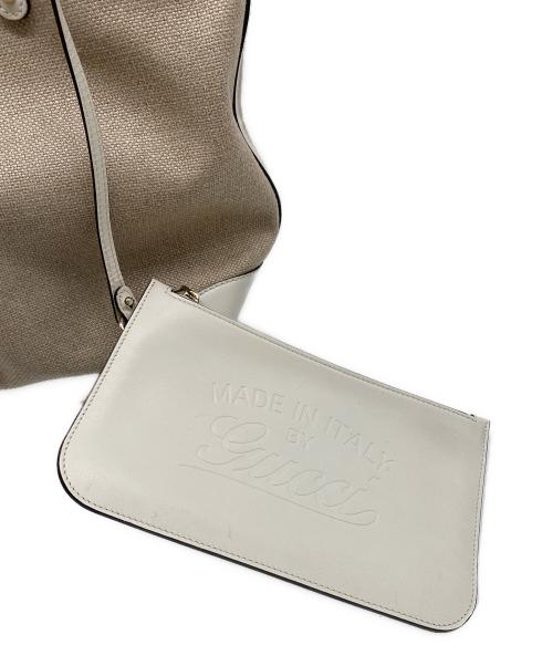 GUCCI（グッチ）GUCCI (グッチ) トートバッグ ベージュ×ホワイトの古着・服飾アイテム