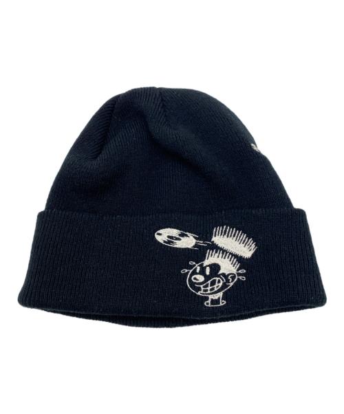 nervous（ナーバス）nervous (ナーバス) ニット帽 ブラックの古着・服飾アイテム