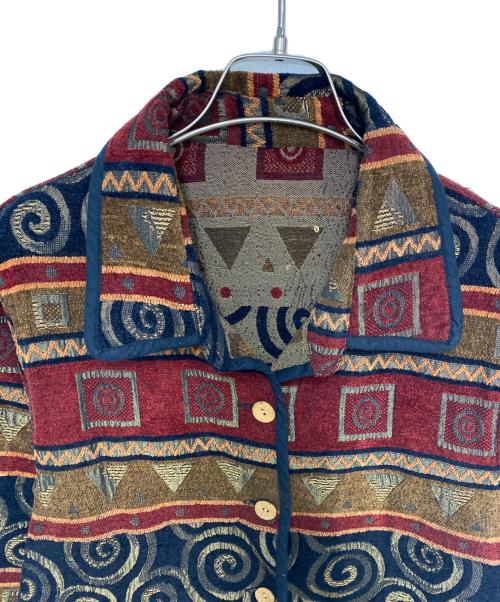 不明（フメイ）不明 (フメイ) ジャケット レッド×ブラウン サイズ:不明の古着・服飾アイテム