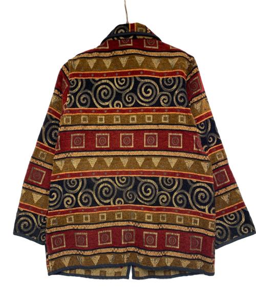 不明（フメイ）不明 (フメイ) ジャケット レッド×ブラウン サイズ:不明の古着・服飾アイテム