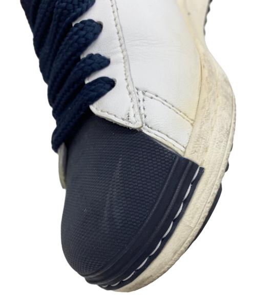MONCLER（モンクレール）MONCLER (モンクレール) スニーカー ホワイト×ネイビー サイズ:35の古着・服飾アイテム