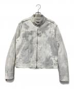 DIESELディーゼル）の古着「シングルライダースジャケット」｜ホワイト