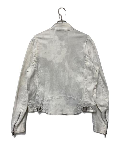 DIESEL（ディーゼル）DIESEL (ディーゼル) シングルライダースジャケット ホワイト サイズ:XLの古着・服飾アイテム