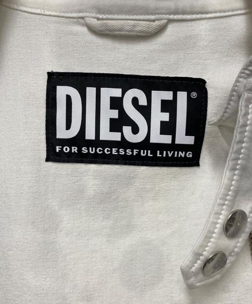 DIESEL（ディーゼル）DIESEL (ディーゼル) シングルライダースジャケット ホワイト サイズ:XLの古着・服飾アイテム
