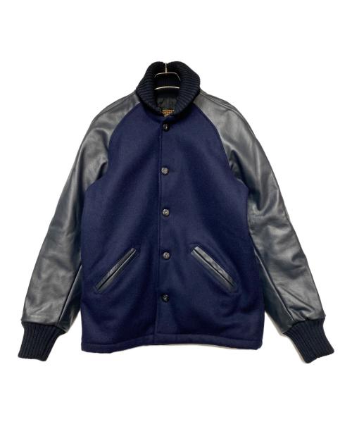 skookum（スクーカム）SKOOKUM (スクーカム) スタジャン ネイビー×ブラック サイズ:34の古着・服飾アイテム