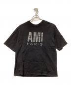AMI Alexandre Mattiussiアミアレクサンドルマテュッシ）の古着「AMI Alexandre Mattiuss　半袖カットソー」｜ブラック
