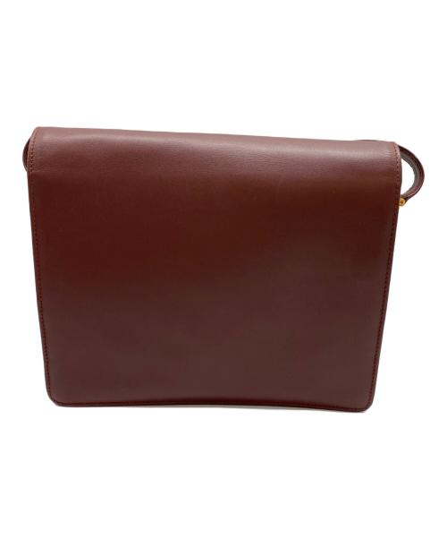 Cartier（カルティエ）Cartier (カルティエ) ショルダーバッグ ボルドー×ゴールドの古着・服飾アイテム