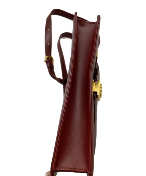 Cartier（カルティエ）Cartier (カルティエ) ショルダーバッグ ボルドー×ゴールドの古着・服飾アイテム