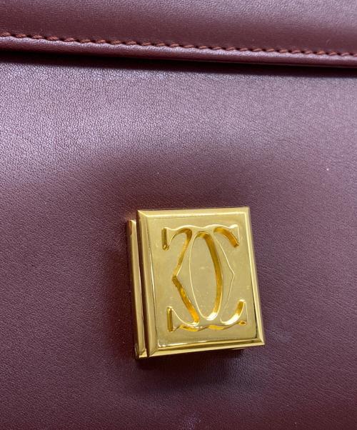 Cartier（カルティエ）Cartier (カルティエ) ショルダーバッグ ボルドー×ゴールドの古着・服飾アイテム