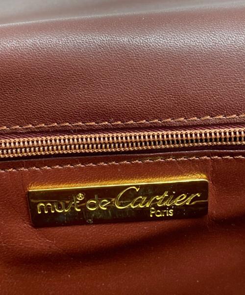 Cartier（カルティエ）Cartier (カルティエ) ショルダーバッグ ボルドー×ゴールドの古着・服飾アイテム