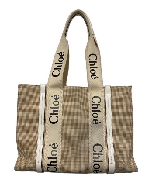 Chloe（クロエ）Chloe (クロエ) ウッディミディアムトートバック ブラウンの古着・服飾アイテム