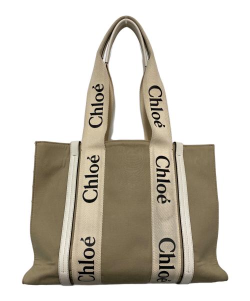 Chloe（クロエ）Chloe (クロエ) ウッディミディアムトートバック ブラウンの古着・服飾アイテム