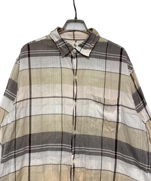KAPTAIN SUNSHINE（キャプテンサンシャイン）KAPTAIN SUNSHINE (キャプテンサンシャイン) 長袖シャツ ベージュ×グレー サイズ:38の古着・服飾アイテム