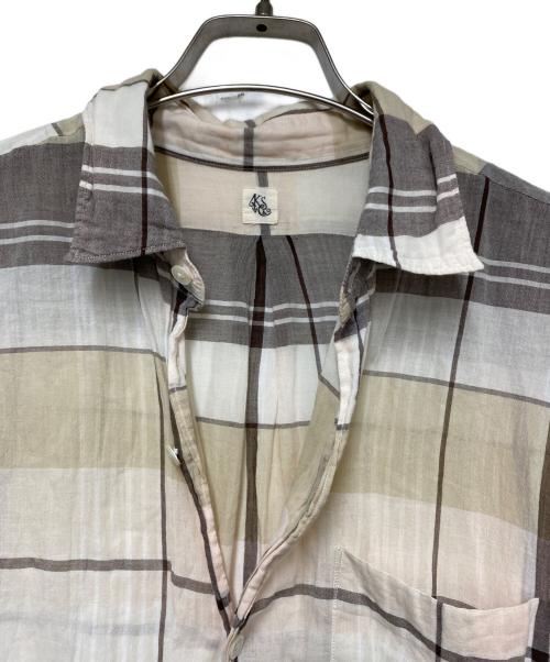 KAPTAIN SUNSHINE（キャプテンサンシャイン）KAPTAIN SUNSHINE (キャプテンサンシャイン) 長袖シャツ ベージュ×グレー サイズ:38の古着・服飾アイテム