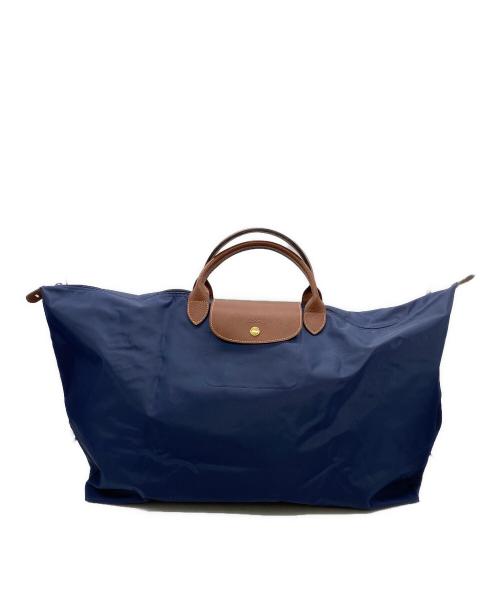 LONGCHAMP（ロンシャン）LONGCHAMP (ロンシャン) トラベルバッグ ネイビー×ブラウンの古着・服飾アイテム