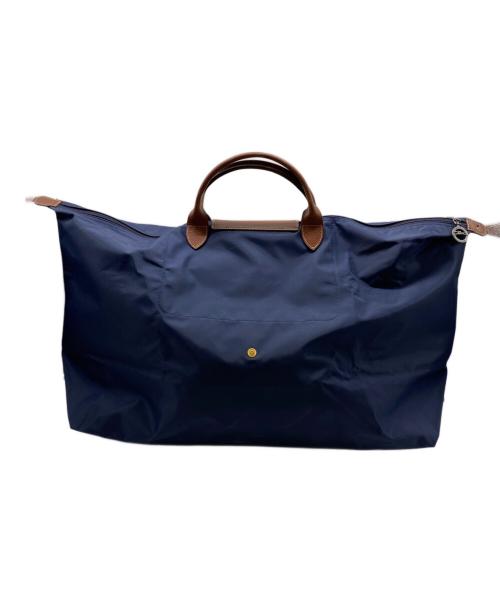LONGCHAMP（ロンシャン）LONGCHAMP (ロンシャン) トラベルバッグ ネイビー×ブラウンの古着・服飾アイテム