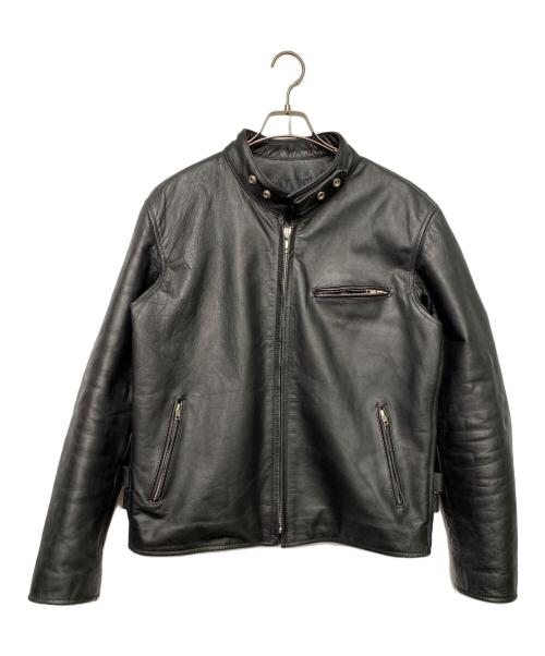 HORN WORKS（ホーンワークス）HORN WORKS (ホーンワークス) レザーライダースジャケット ブラック サイズ:3Lの古着・服飾アイテム