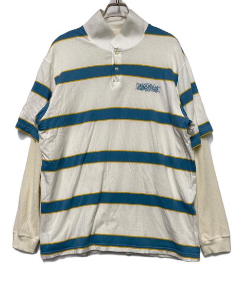 SUPREME（シュプリーム）SUPREME (シュプリーム) Dickies (ディッキーズ) Supreme×	Dickies　サーマル&ポロ ホワイト×ブルー サイズ:Lの古着・服飾アイテム