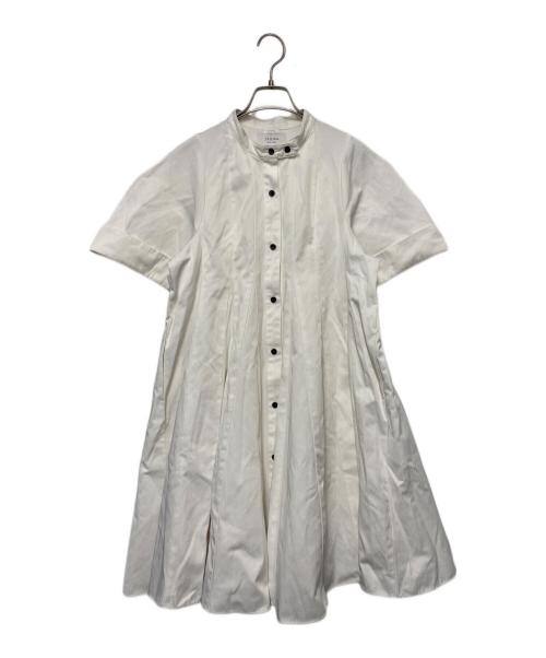 jemma.atelier（ジェマ アトリエ）JEMMA.ATELIER (ジェマ アトリエ) ゴアードフレアーチュニック ホワイト サイズ:不明の古着・服飾アイテム