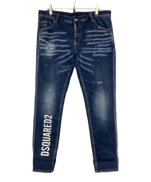 DSQUARED2（ディースクエアード）DSQUARED2 (ディースクエアード) DSQUARED2　ペイントデニムパンツ インディゴ サイズ:52の古着・服飾アイテム