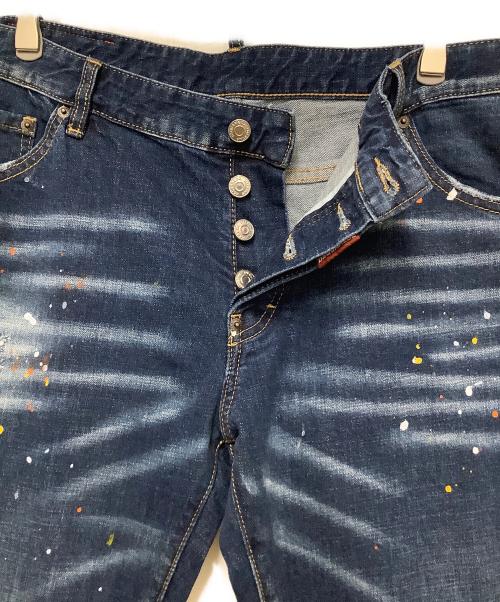 DSQUARED2（ディースクエアード）DSQUARED2 (ディースクエアード) DSQUARED2　ペイントデニムパンツ インディゴ サイズ:52の古着・服飾アイテム