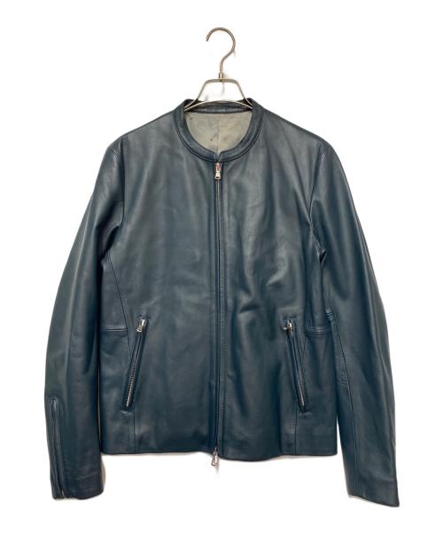 TAKEO KIKUCHI（タケオキクチ）TAKEO KIKUCHI (タケオキクチ) ラムレザージャケット ネイビー サイズ:Mの古着・服飾アイテム