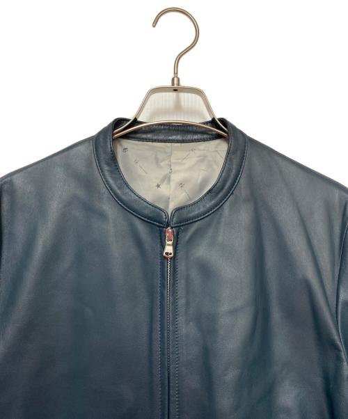 TAKEO KIKUCHI（タケオキクチ）TAKEO KIKUCHI (タケオキクチ) ラムレザージャケット ネイビー サイズ:Mの古着・服飾アイテム