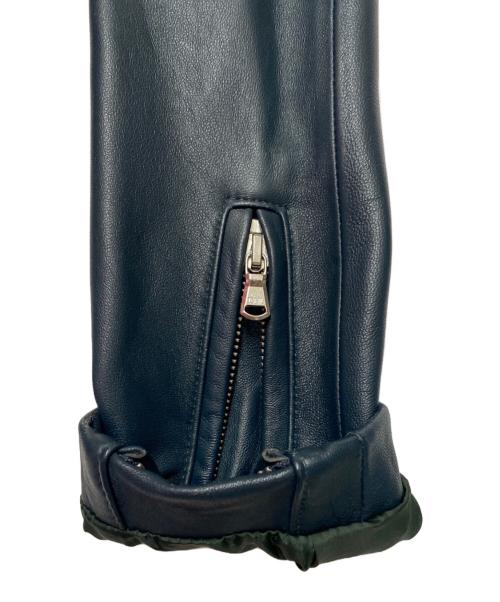 TAKEO KIKUCHI（タケオキクチ）TAKEO KIKUCHI (タケオキクチ) ラムレザージャケット ネイビー サイズ:Mの古着・服飾アイテム