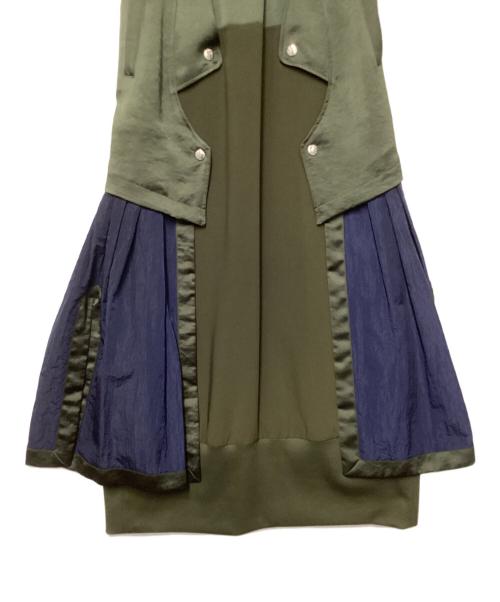 UN3D.（アンスリード）UN3D. (アンスリード) デザインロングスカート オリーブ×ネイビー サイズ:38の古着・服飾アイテム