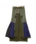 UN3D.（アンスリード）の古着「デザインロングスカート」｜オリーブ×ネイビー