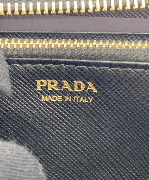 PRADA（プラダ）PRADA (プラダ) ラウンドファスナー長財布 ブラックの古着・服飾アイテム