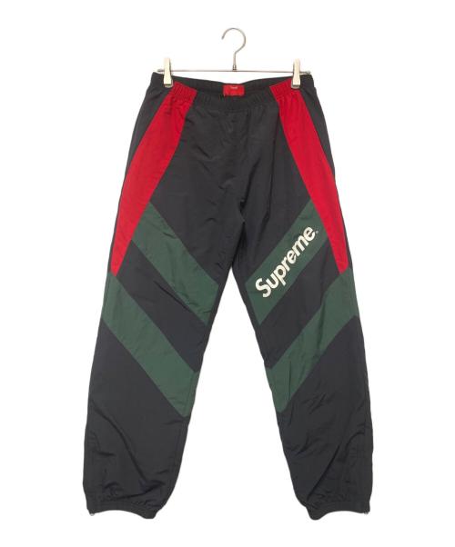 SUPREME（シュプリーム）Supreme (シュプリーム) Paneled Track Pant ブラック×グリーン×レッド サイズ:Sの古着・服飾アイテム