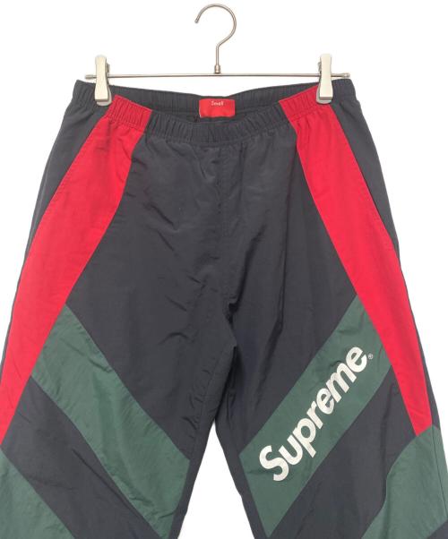 SUPREME（シュプリーム）Supreme (シュプリーム) Paneled Track Pant ブラック×グリーン×レッド サイズ:Sの古着・服飾アイテム