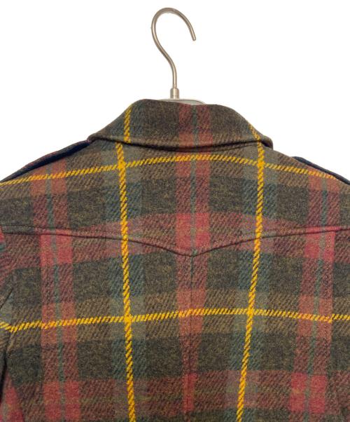 RALPH LAUREN（ラルフローレン）RALPH LAUREN (ラルフローレン) ウールライダースジャケット レッド×ブラウン サイズ:Mの古着・服飾アイテム