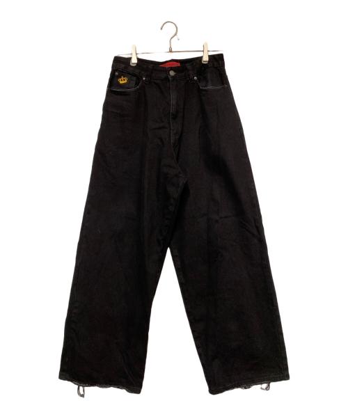 Jaded London（ジェイデッドロンドン）Jaded London (ジェイデッドロンドン) デニムパンツ ブラック×ゴールド サイズ:28の古着・服飾アイテム