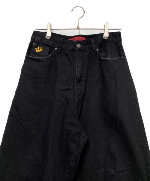 Jaded London（ジェイデッドロンドン）Jaded London (ジェイデッドロンドン) デニムパンツ ブラック×ゴールド サイズ:28の古着・服飾アイテム