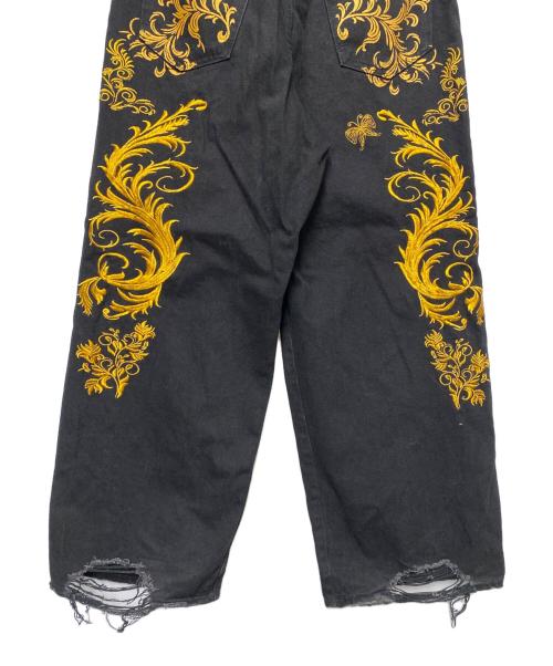 Jaded London（ジェイデッドロンドン）Jaded London (ジェイデッドロンドン) デニムパンツ ブラック×ゴールド サイズ:28の古着・服飾アイテム